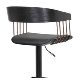 Larisa - Adjustable  Wood Bar Stool - Black