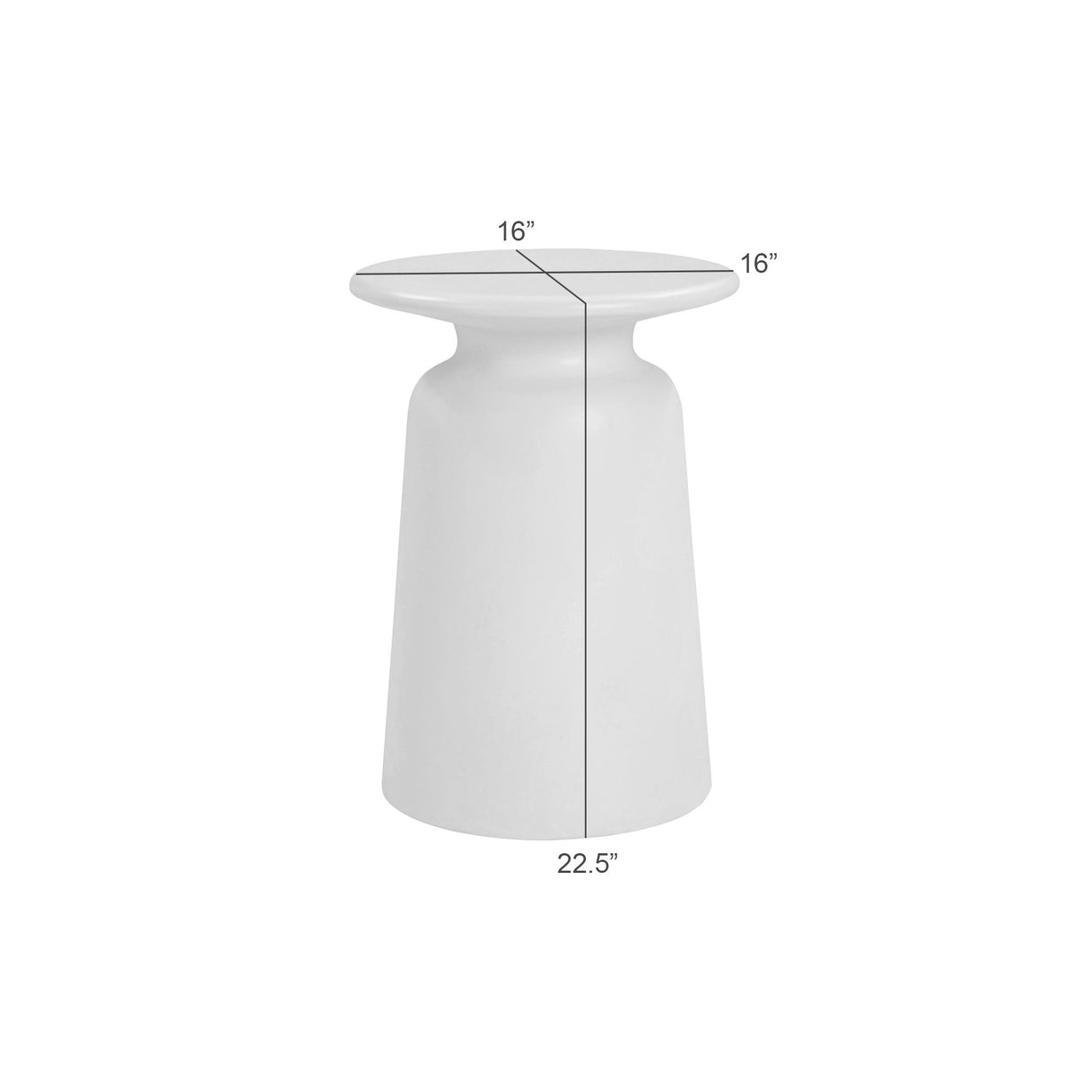Lithia - Indoor Outdoor Lamp Table - White Concrete Finish
