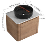 Wall Mounted Bathroom Vanity & Art Sink & 1 Soft Close Door