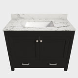 Bathroom Vanity Set, Soft Close Doors, 3 Faucet Holes, Sink Included - Black