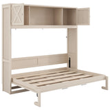 Rustic Casual Murphy Bed With Storage Cabinets