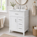 Modern Bathroom Vanity With Sink, Flip Drawer & 3 Drawers, Soft Close Hinges, Adjustable Shelf