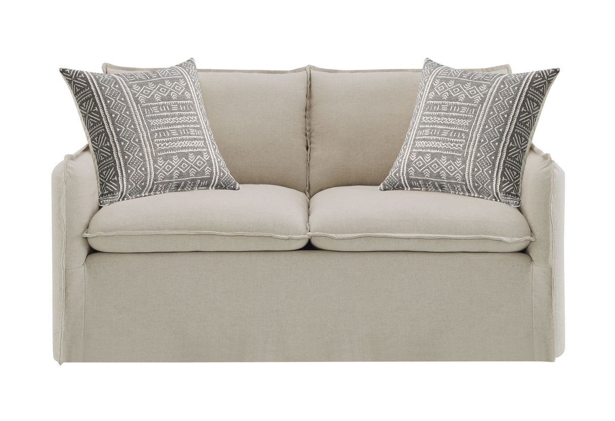 Upendo - Pattern Fabric 3 Pieces Living Room Set - Beige Yakety Yak Sand