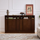 Fluted Sideboard Buffet Cabinet With 2 Doors And Adjustable Shelf, Storage Cabinet For Entryway