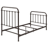 Twin Panel Bed With Ornate Design - Bronze