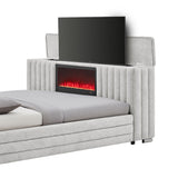Elliot - Bed With Immersive Sound, LED Lighting, Fireplace Footboard, TV Lift