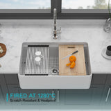 Single Bowl Kitchen Sink Workstation - White