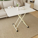 Adjustable Standing Table, Indoor & Outdoor Use, Portable With Adjustable Height - Off White / White