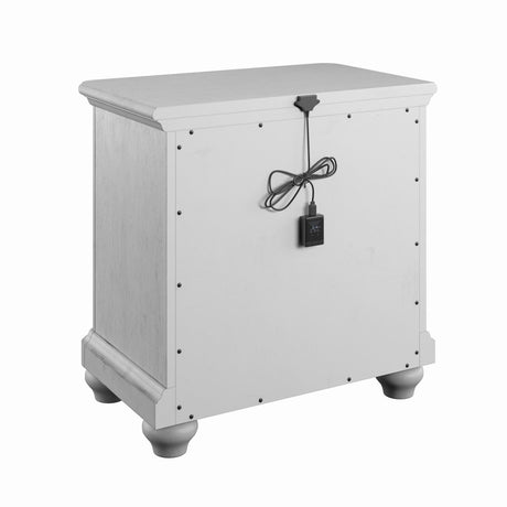 Mariano - 3 Drawer Nightstand With USB - Gray - Nightstands w/ Charging Stations - Alpine Outlets
