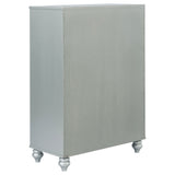 Arabesque - 5 Drawer Bedroom Chest - Silver