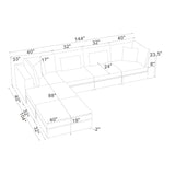 Upholstered Modular Sectional & Custom Configuration And Toss Pillows
