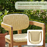 Outdoor Accent Armchairs For Patio (Set of 2) - Natural / Teak