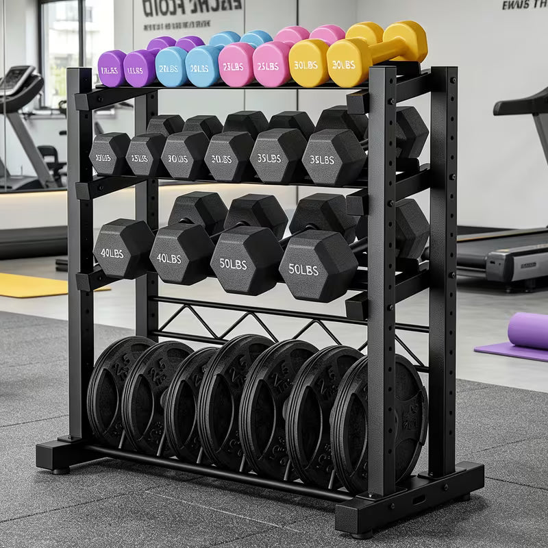 Upgraded 4-Tier Dumbbell Rack