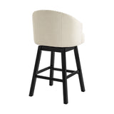 360 Degree Swivel Bar Stool & Stunning Nailhead Trim (Set of 2) - Beige