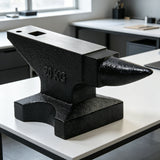 44 Lbs High Hardness Rugged Round Horn Anvil Blacksmith - Black