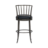 Vince - Commercial Grade Steel Frame Faux Leather Upholstered Swivel Bar Height Barstool