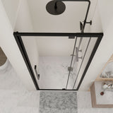 Semi Frameless Pivot Hinged Shower Door, Reversible Design