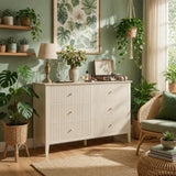 Modern 6 Drawer Fluted Dresser