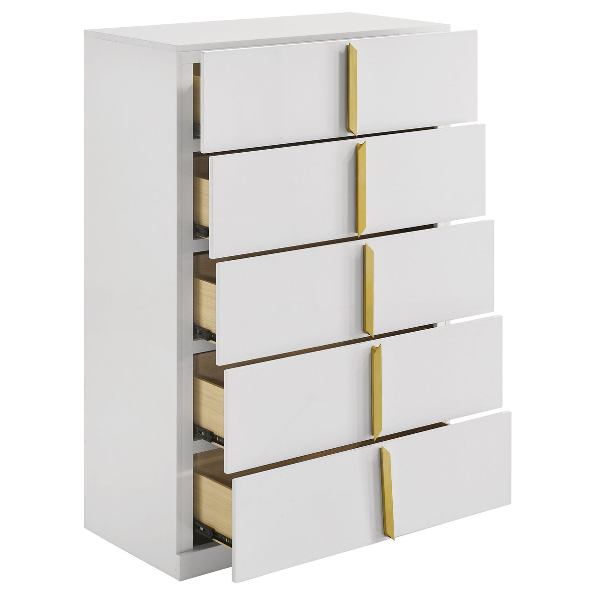 Lauryn - 5 Drawer Bedroom Chest - Gloss White
