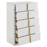 Lauryn - 5 Drawer Bedroom Chest - Gloss White