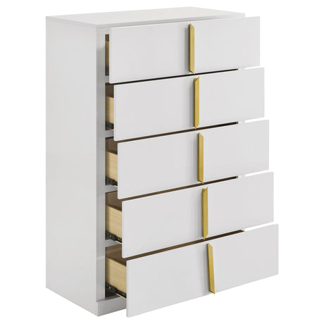 Lauryn - 5 Drawer Bedroom Chest - Gloss White