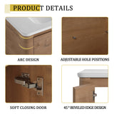 Freestanding Bathroom Vanity With Sink, 1 Small Storage Cabinet, Soft Close Door