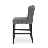 Vienna - Fabric Tufted Counter Stool With Nailhead Accents (Set of 2)