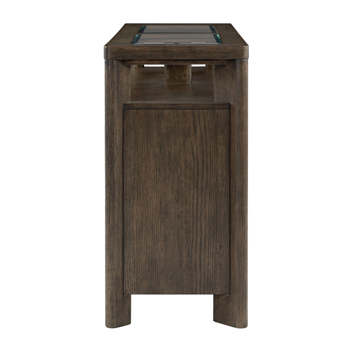 Side Server With Glass Inlay - Dark Oak