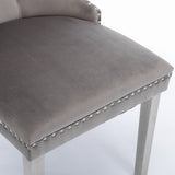 Nikki - Modern, High-End Tufted Solid Wood Contemporary Velvet Upholstered Dining Chair With Chrome Stainless Steel Plating Legs, Nailhead Trim (Set of 2) - Chair Sets - Alpine Outlets