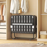 Twin Wide Folding Bed With Adjustable Headboard, Extra Long Rollaway For Tall People, Memory Foam Mattress - Black