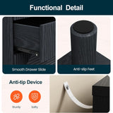 3 Drawer Nightstand - Black - Wood