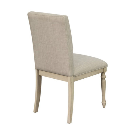Fiona - Upholstered Dining Chair With Turned Legs (Set of 2) - Light Gray