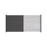 Lanette - Coffee Table With White Marble And Lift-Top - Black