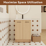 Floating Bathroom Vanity With Sink, Wall Mounted Double Door Storage