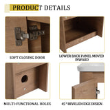 Wall Mounted Bathroom Vanity With Sink And Storage Shelves, Soft Close Doors