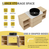 Mounted Bathroom Vanity With Art Sink, 2 Storage Shelves, Soft Close Door