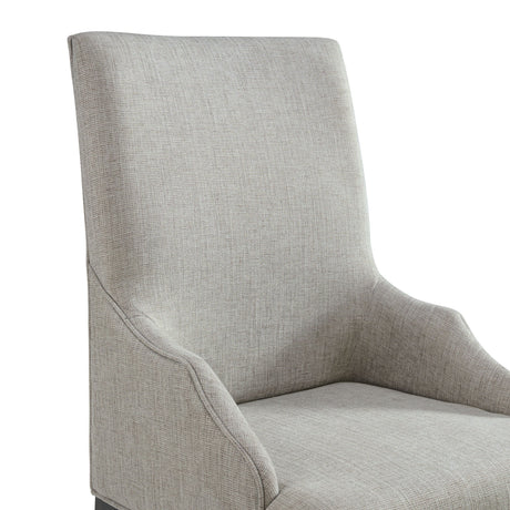 Montrose - Fabric Dining Host Chair (Set of 2) - Espresso / Light Gray