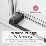 Frameless Single Sliding Soft Close Shower Doors, 3 / 8" Tempered Glass Reversible Installatio