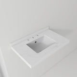 Basin Sink, 0.6" Ultra Thin Profile, Triple Faucet Holes, Sink Only