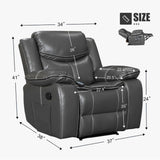 Recliner Chair With Vibration And Heating - Gray