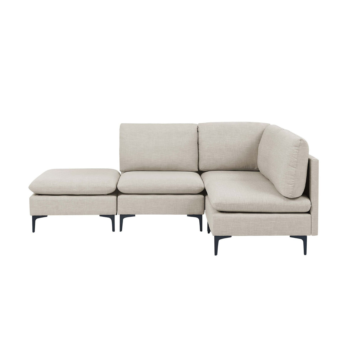 Upholstered Modular Sectional With Tall Legs, Medium Firm Seat