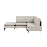 Upholstered Modular Sectional With Tall Legs, Medium Firm Seat