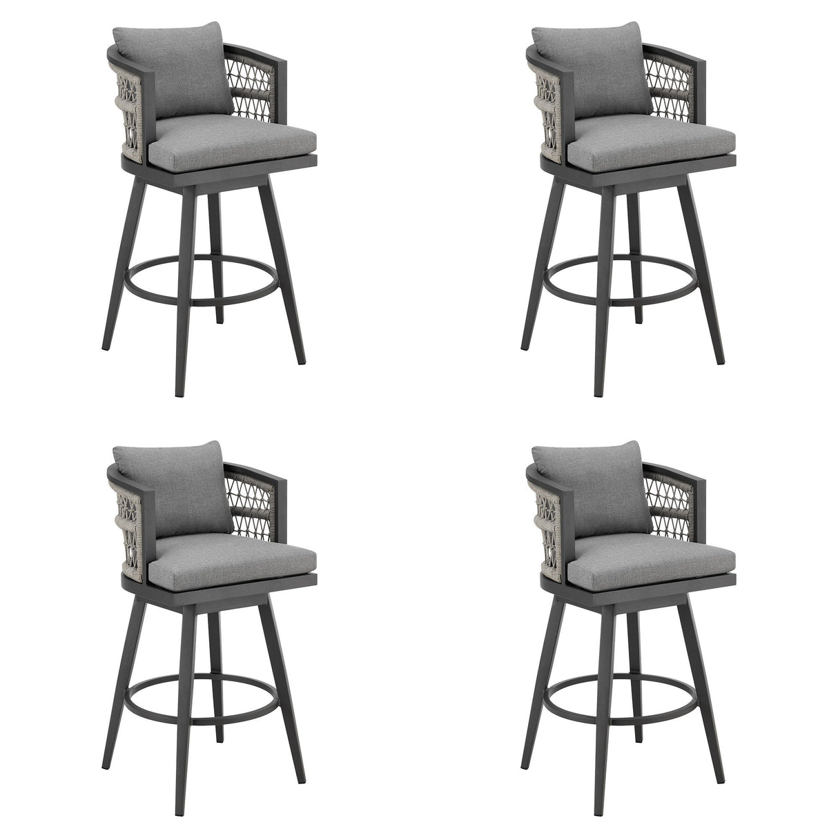 Zella - Outdoor Patio Swivel Bar Stool Set