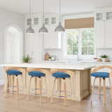 Sonia - Modern Swivel Counter Height Bar Stool - Patterned Oak Wood Finish