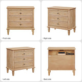 3 Drawer Nightstand With Charging Station, Bedside Table With USB & Type C Port And 2 AC Outlets