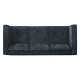 3 Seater Sofa With Square Arms, Tufted Pillow Back For Living Room