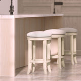 Backless Swivel Stool With Upholstered Seat