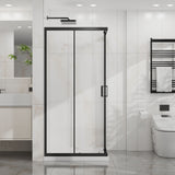 Corner Shower Door, Sliding Shower Enclosure - Matte Black