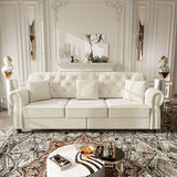 Upholstered Sofa Set With Nailhead Trim And Rolled Armrests, Includes Pillows