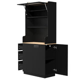 Pantry Cabinet With Hydraulic Flip Top And USB Charging Port